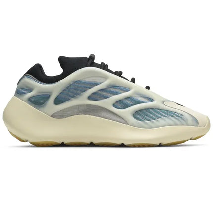 Adidas Yeezy 700 V3 Kyanite athletic sneaker with cream wavy design and blue panels