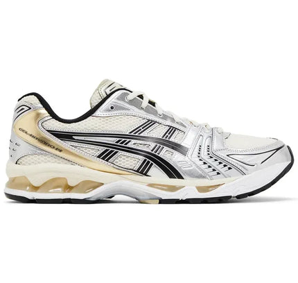 ASICS Gel-Kayano 14 Birch Pure Silver athletic shoe with gel cushioning sole