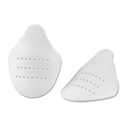 White plastic toe separators with ventilation holes for crease protectors to prevent creases