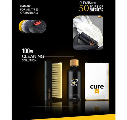 Crep Protect Cure Travel Kit with patented cleaning solution, brush, and maintenance accessories