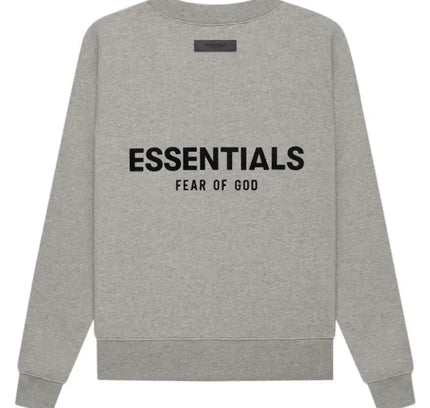 Gray Essentials Fear of God sweatshirt from the SS22 collection, perfect for Nike Dunk style