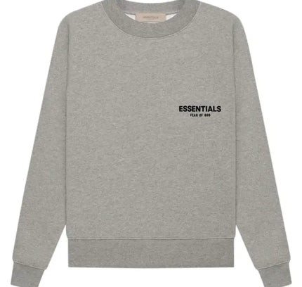 Gray crewneck sweatshirt from Fear of God Essentials for stylish casual wear