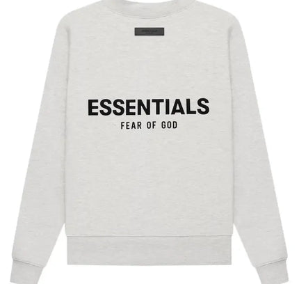 Light gray Fear of God Essentials Crewneck featuring black print for stylish wear