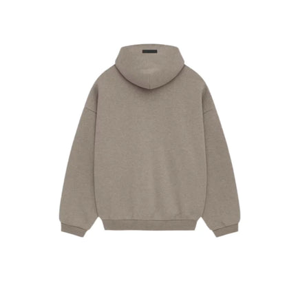 Taupe Fear of God Essentials Fleece Hoodie with ribbed cuffs for stylish comfort