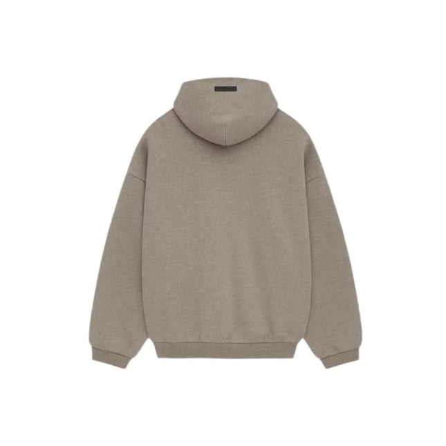 Taupe Fear of God Essentials Fleece Hoodie with ribbed cuffs for stylish comfort