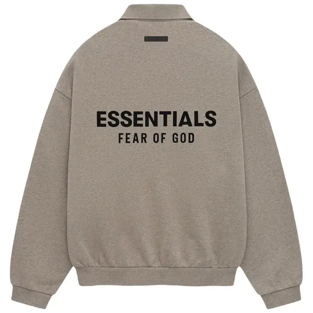 Beige Essentials Fear of God jacket in Fear of God Essentials Fleece Polo size guide