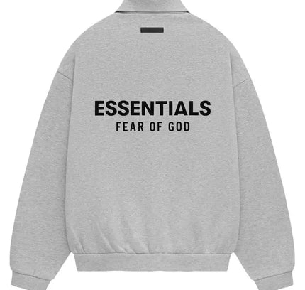 Gray Essentials Fear of God sweatshirt from the Fear of God Essentials Fleece Polo line