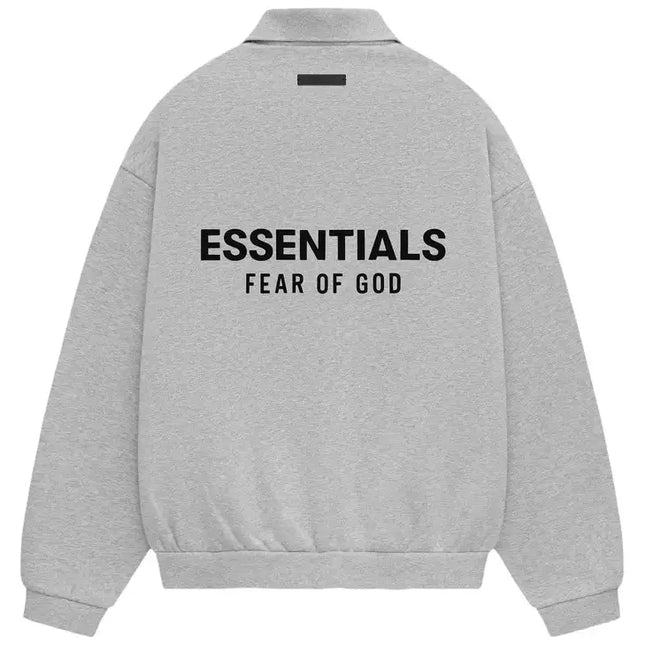 Gray Essentials Fear of God sweatshirt from the Fear of God Essentials Fleece Polo line