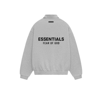 Grey jacket with ESSENTIALS FEAR OF GOD text, perfect for Nike Dunk enthusiasts