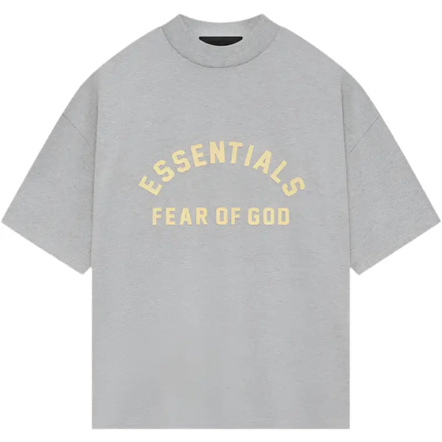 Gray Fear of God Essentials Heavy Jersey Crewneck Tee for stylish casual wear