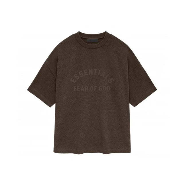 Fear of God Essentials Heavy S/S Tee - Heather Wood / XXS