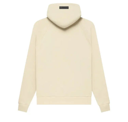 Cream-colored Fear of God Essentials Hoodie with long sleeves for stylish comfort