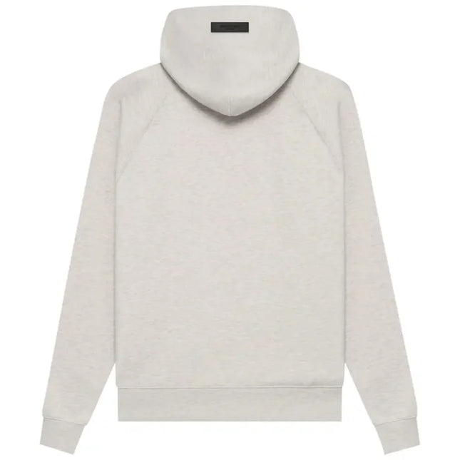 Light gray Fear of God Essentials Hoodie with long sleeves for a stylish casual look