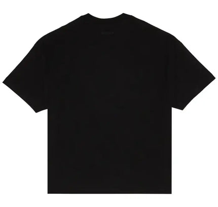 Black short-sleeved Fear of God Essentials Jersey Crewneck Tee, size guide recommended