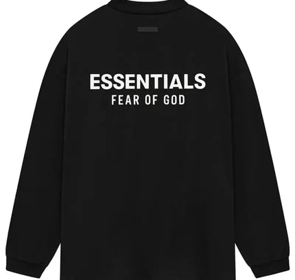 Black long-sleeved Fear of God Essentials Jersey Long Sleeve T-Shirt for stylish comfort