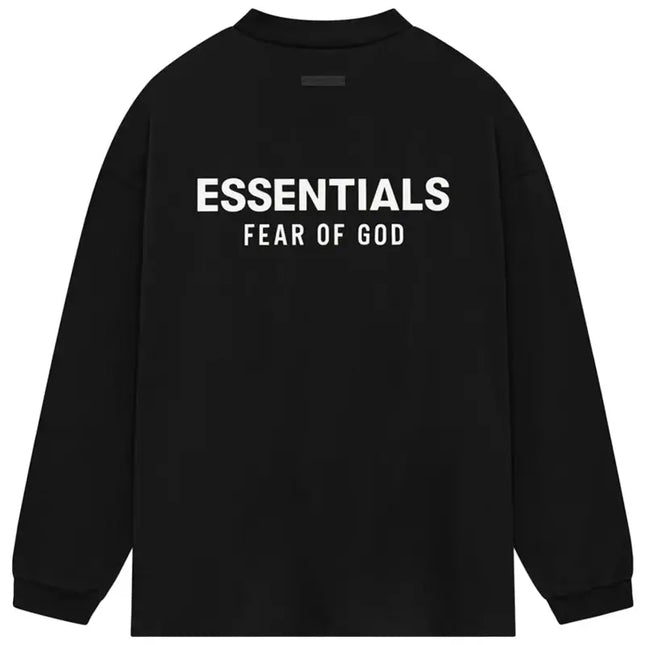 Black long-sleeved Fear of God Essentials Jersey Long Sleeve T-Shirt for stylish comfort