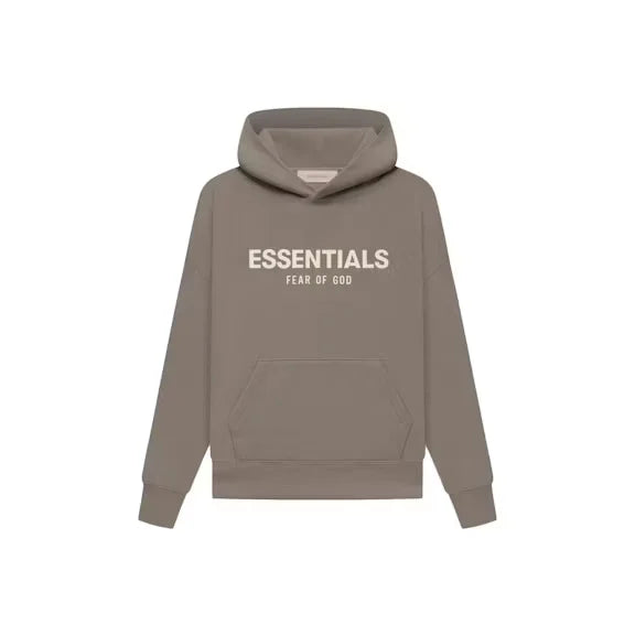 Gray hoodie with ESSENTIALS text, perfect for God Essentials Kids collection