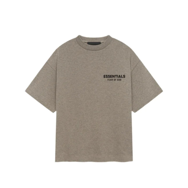 Taupe Kids Jersey Crewneck Tee with ESSENTIALS print by Fear of God Essentials