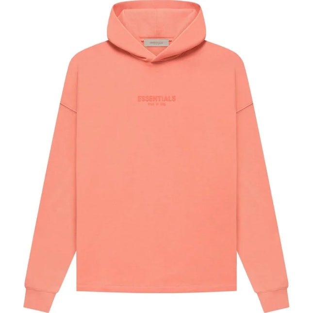 Peach-colored Essentials Relaxed Hoodie with ribbed cuffs and long sleeves