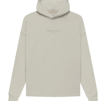 Light beige hoodie with long sleeves from Fear of God Essentials Relaxed Hoodie collection