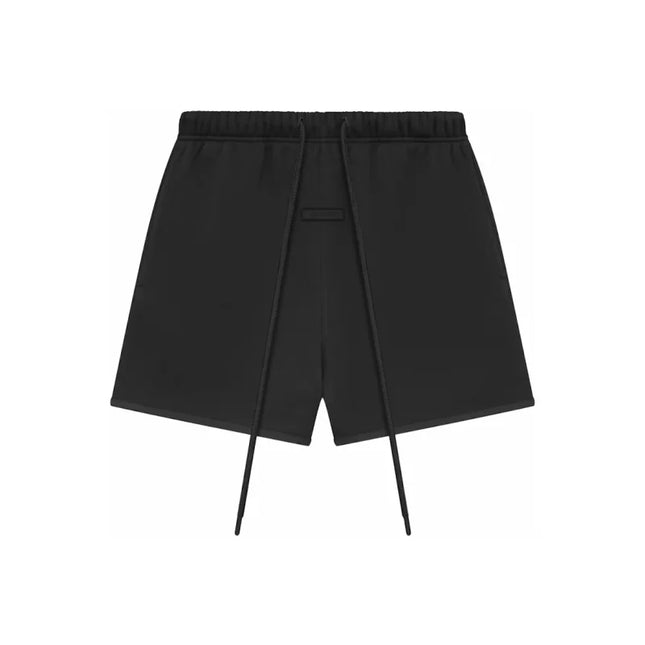 Black Fear of God Essentials Sweatshort with drawstring ties and elasticized waistband