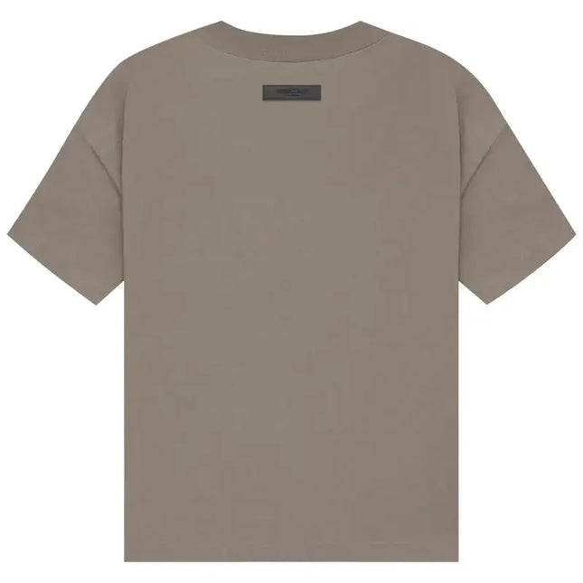 Taupe short-sleeved Fear of God Essentials T-shirt perfect for Nike Dunk styling