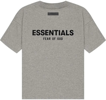 Grey God Essentials T-shirt with black ’ESSENTIALS FEAR OF GOD’ print, a standout piece