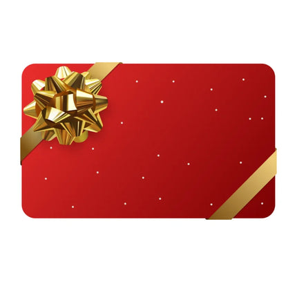 Red gift card with gold bow, perfect gift for your favorite sneaker addict