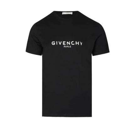 Black Givenchy Vintage Effect Metallic Logo T-shirt with sleek design and stylish appeal