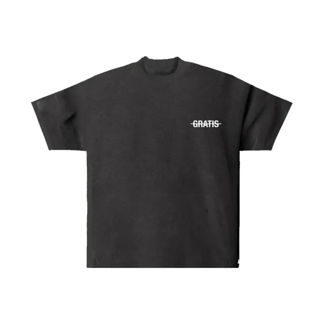 Black GRATIS LA VIE GRATIS Shadow Tee featuring rien est gratis text on chest