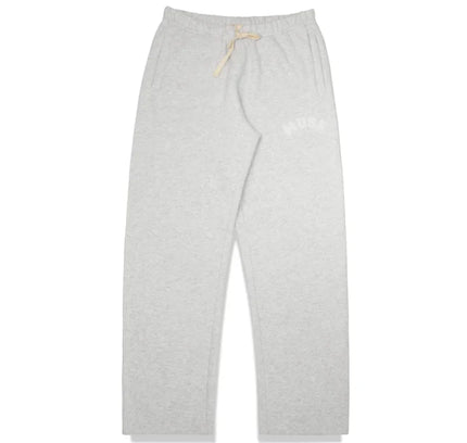 Light grey fleece drawstring sweatpants from Heavyweight Chenille Straight Joggers collection with low dunks nike style