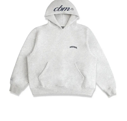 Gray Heavyweight Hoodie with front pocket, perfect for pairing with Nike Dunk shoes