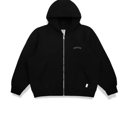 Black zip-up hoodie from Heavyweight Zip Up for ultimate comfort and laid-back style