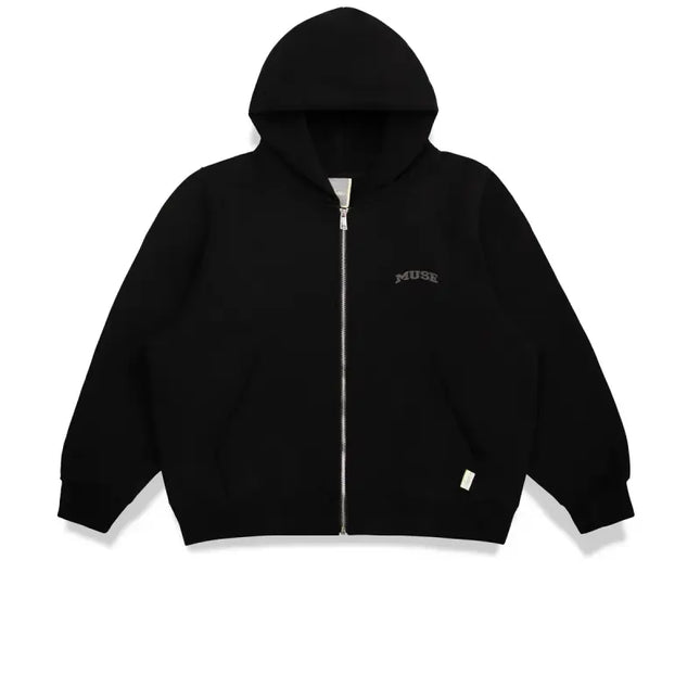 Black zip-up hoodie from Heavyweight Zip Up for ultimate comfort and laid-back style