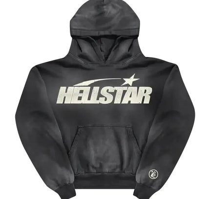 Dark grey Hellstar Classic Hoodie made with premium milled fleece fabric in Los Angeles