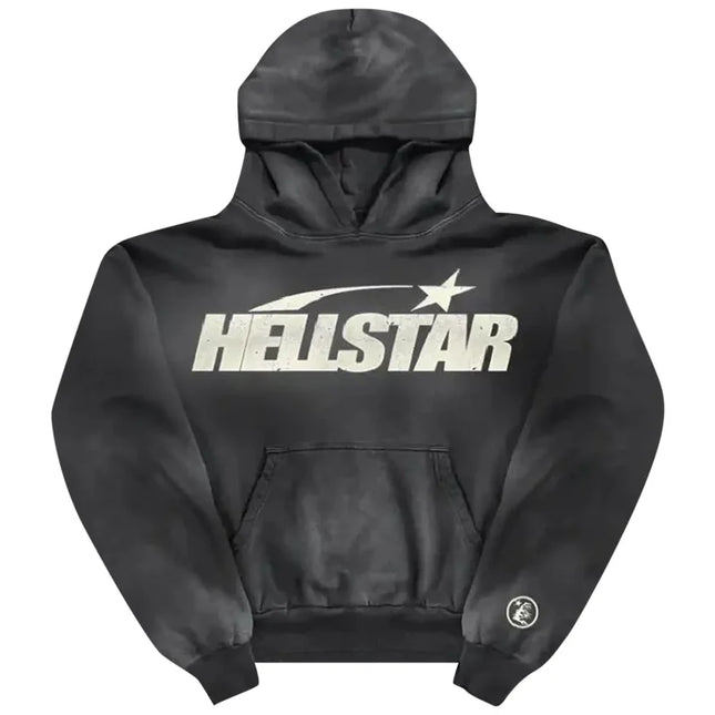 Dark grey Hellstar Classic Hoodie made with premium milled fleece fabric in Los Angeles