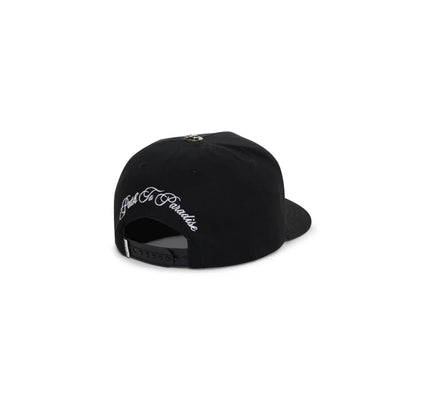 Black baseball cap from HELLSTAR OG LOGO SNAPBACK HAT, perfect for Nike Dunk and Jordan 4 fans