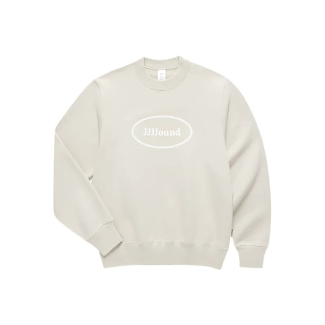 Cream-colored JJJJOUND J90 Crewneck with Infinity Logo design for stylish casual wear