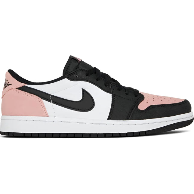 Nike Air Jordan 1 Low in vibrant bleached coral with coral suede vamps and stylish black accents