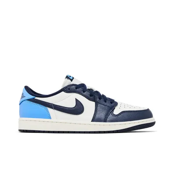 Air Jordan 1 Low OG Obsidian UNC sneaker showcasing stylish low profile design