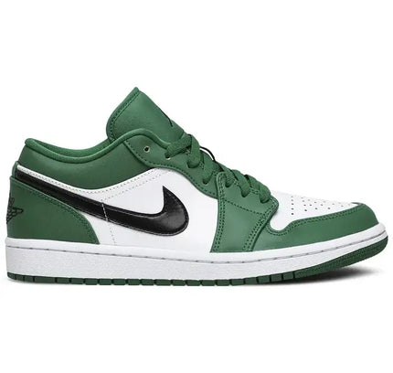 Green and white Nike Air Jordan 1 Low Pine Green showcases classic sneaker style