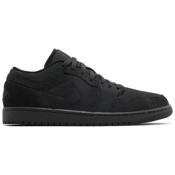 Black Nike Air Jordan 1 Low SE Craft in Dark Smoke and Varsity Red colorway