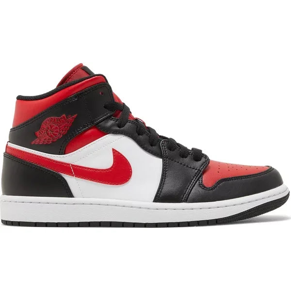 Jordan 1 Mid White Black Red (2022) - 13 (M)