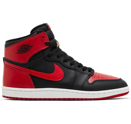 Air Jordan 1 Retro High ’85 OG Bred 2025 in black and red with white sole