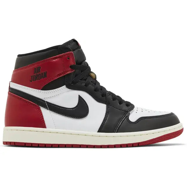 Air Jordan 1 High OG Black Toe Reimagined sneaker in red, black, and white colorway