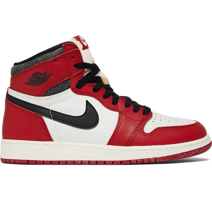 Red, white and black Air Jordan 1 Retro High OG Chicago Lost & Found sneaker design