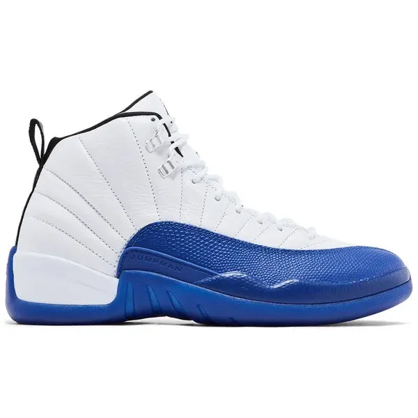 White and royal blue Air Jordan 12 Retro Blueberry sneaker reimagines classic style