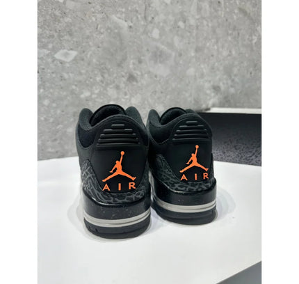Black and orange Air Jordan sneakers from Retro Fear Pack originally released alongside Jordan 3 Retro Fear Pack 2023