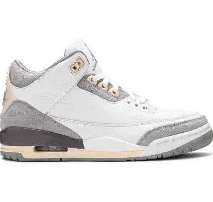 White and grey Air Jordan 3 Retro SP A Ma Maniére for women with cream accents