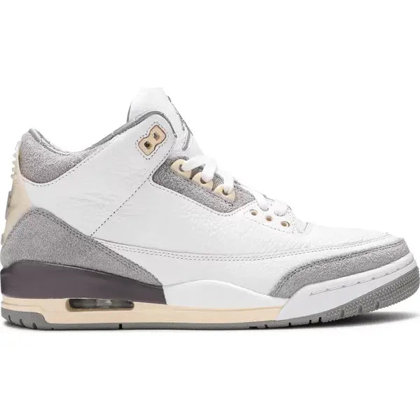 White and grey Air Jordan 3 Retro SP A Ma Maniére for women with cream accents